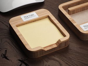 Wooden memo card box 1832292